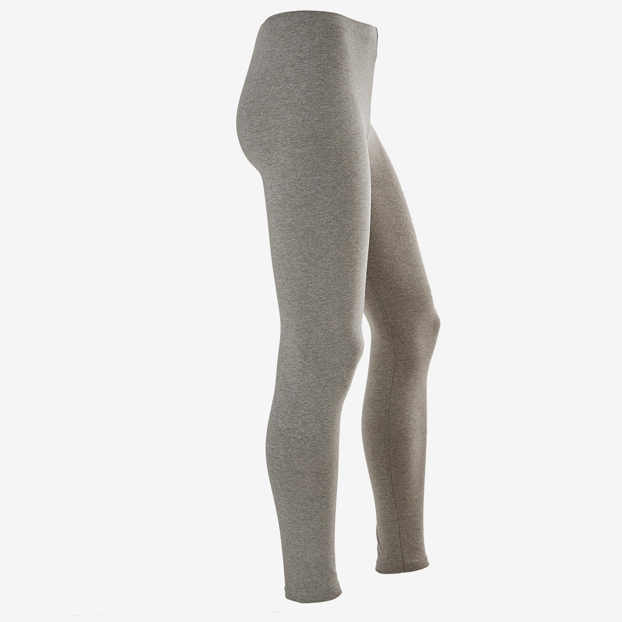 

100 Girls' Gym Leggings - Mottled Light Grey Print -  By DOMYOS | Decathlon