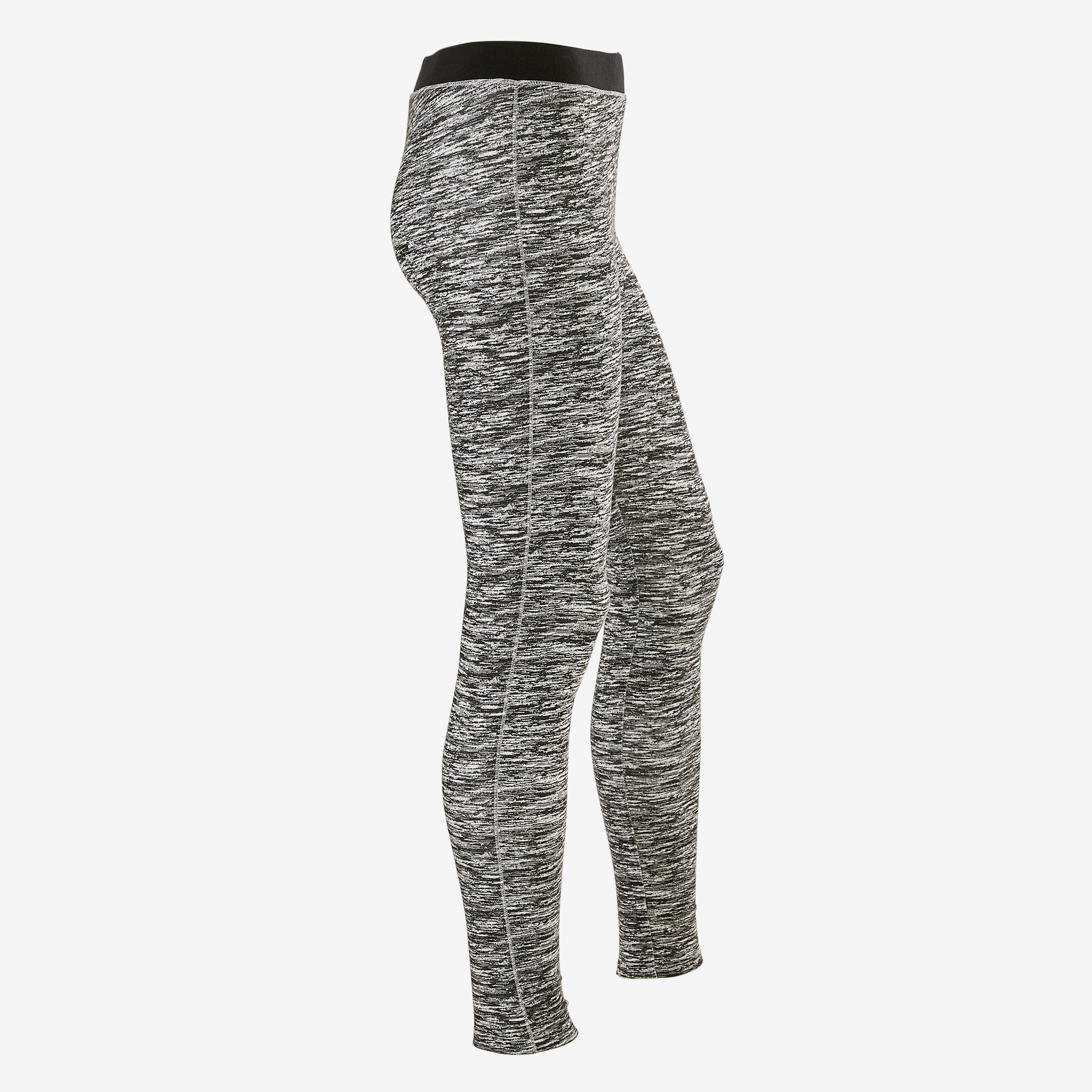

Girls Gym Leggings Breathable Cotton 500 - Black Print -  By DOMYOS | Decathlon