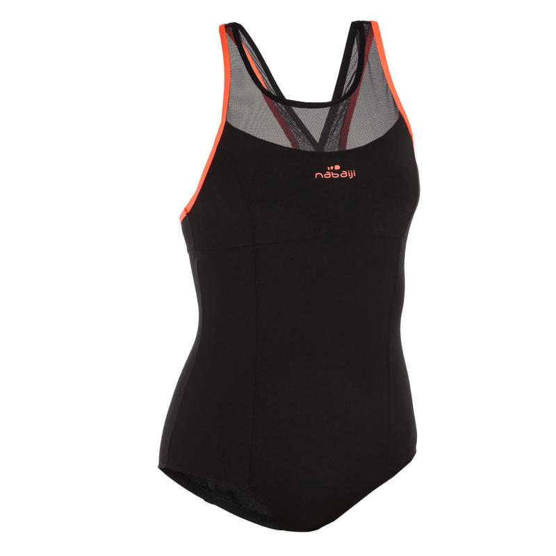 Lena Women's One-Piece Aquafitness Swimsuit - Black Orange Lena Women's One-Piece Aquafitness Swimsuit - Black Orange