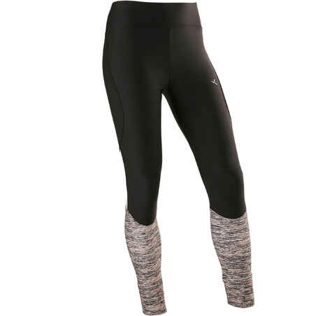 Legging synthétique respirant S500 fille GYM ENFANT noir rose