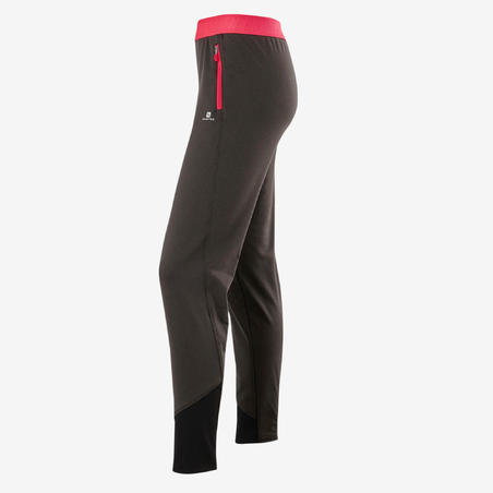 Pantalon chaud respirant Slim S900 fille GYM ENFANT gris chiné