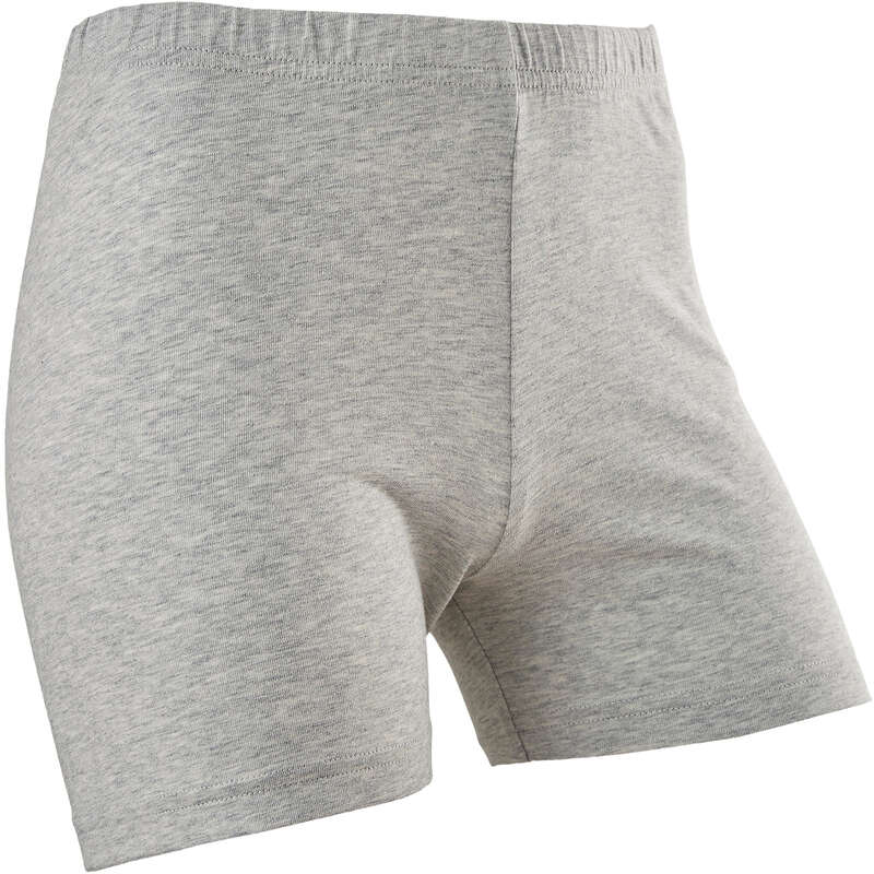 GIRL EDUCATIONAL GYM APPAREL - Girls' Gym Shorts 100 - Grey DOMYOS