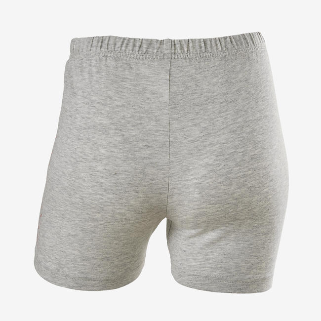 Girls' Gym Shorts 100 Grey Print