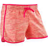 Shorts W500 atmungsaktiv Mädchen rosa mit Print