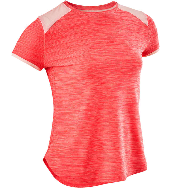 GIRL EDUCATIONAL GYM APPAREL Fitness and Gym - S500 Girls' Gym T-Shirt - Pink DOMYOS - Gym Activewear