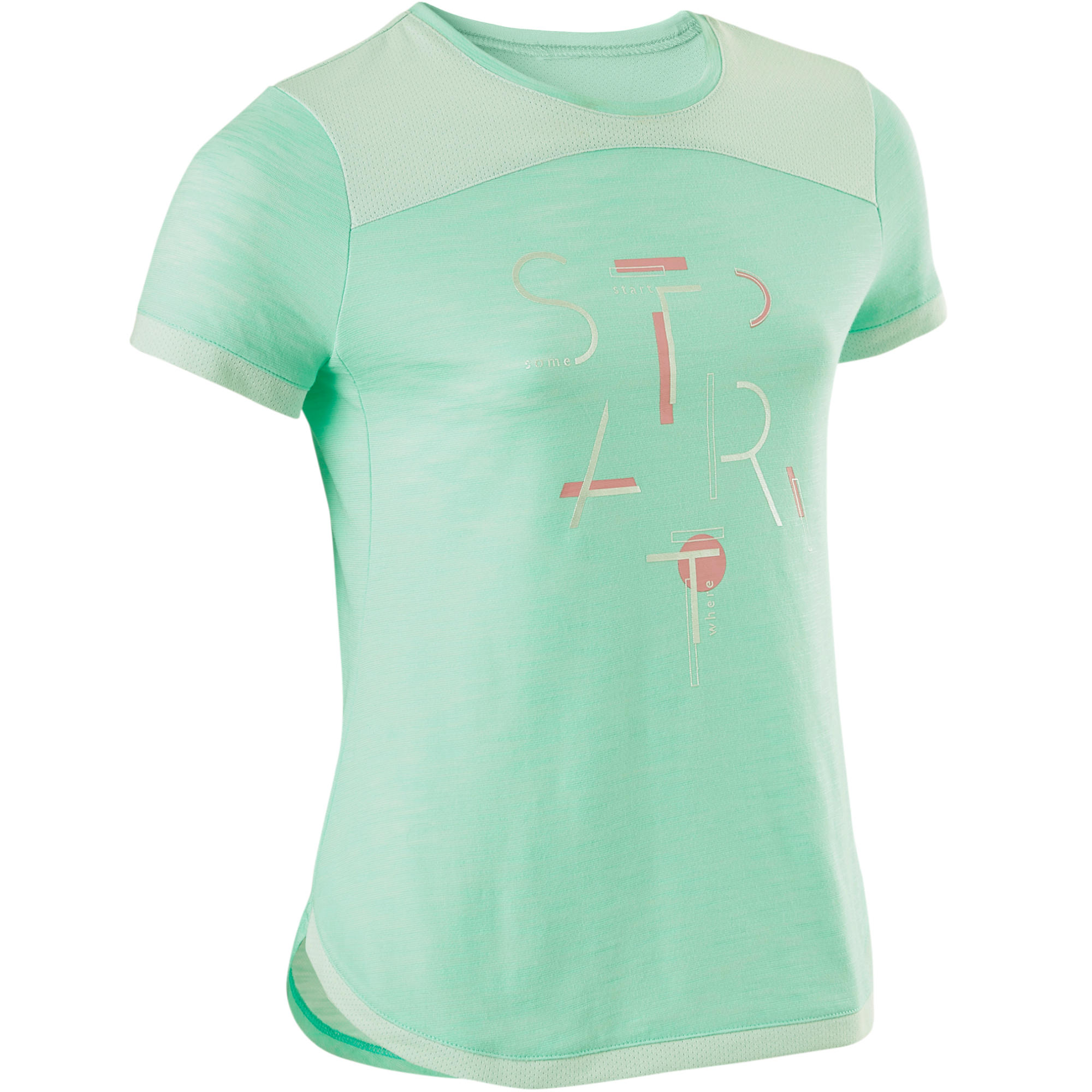 Domyos T Shirt Korte Mouwen Ademend Katoen 500 Meisjes Gym Kinderen Groen Met Print domyos kopen in de aanbieding Domyos T Shirt Korte Mouwen Ademend Katoen 500 Meisjes Gym Kinderen Groen Met Print domyos kopen in de aanbieding