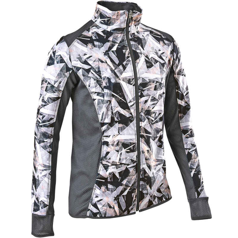 S900 Girls' Warm Breathable Gym Jacket - Grey