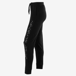 Pantalon léger Slim 100 fille GYM ENFANT noir imprimé