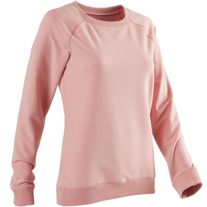 女款皮拉提斯與溫和健身運動衫500 - 粉紅色