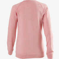 500 Women's Gentle Gym & Pilates Sweatshirt - Pink Print