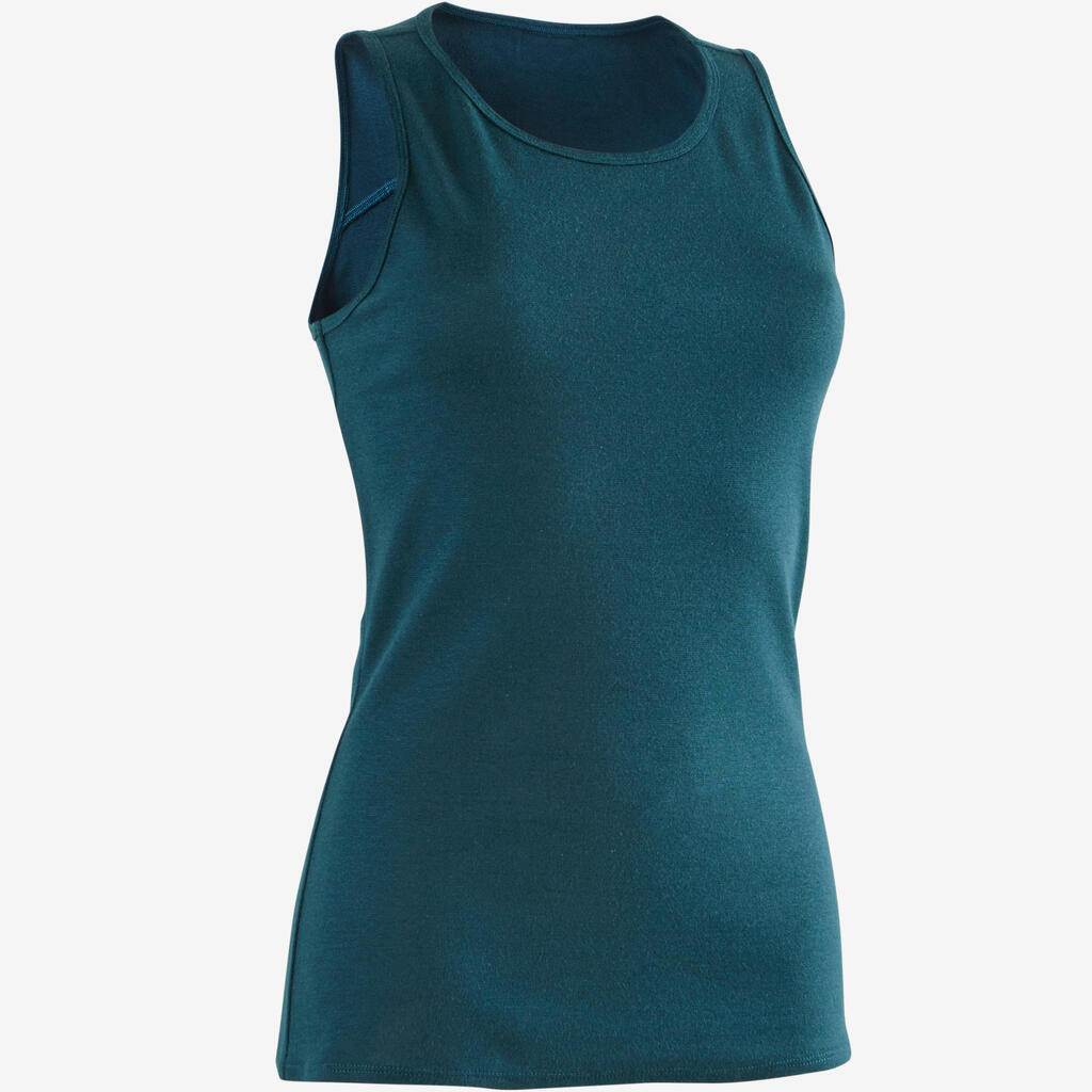 500 Women's Pilates & Gentle Gym Tank Top - Turquoise