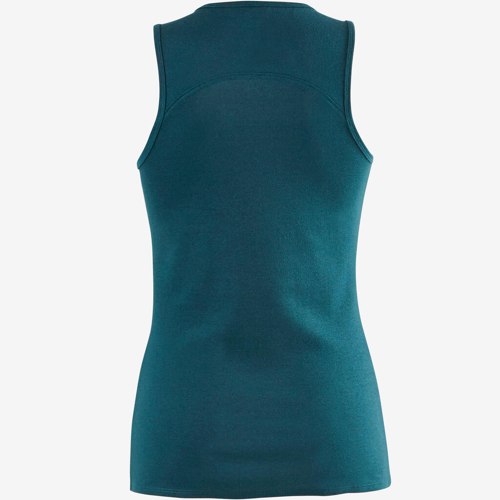 500 Women's Pilates & Gentle Gym Tank Top - Turquoise