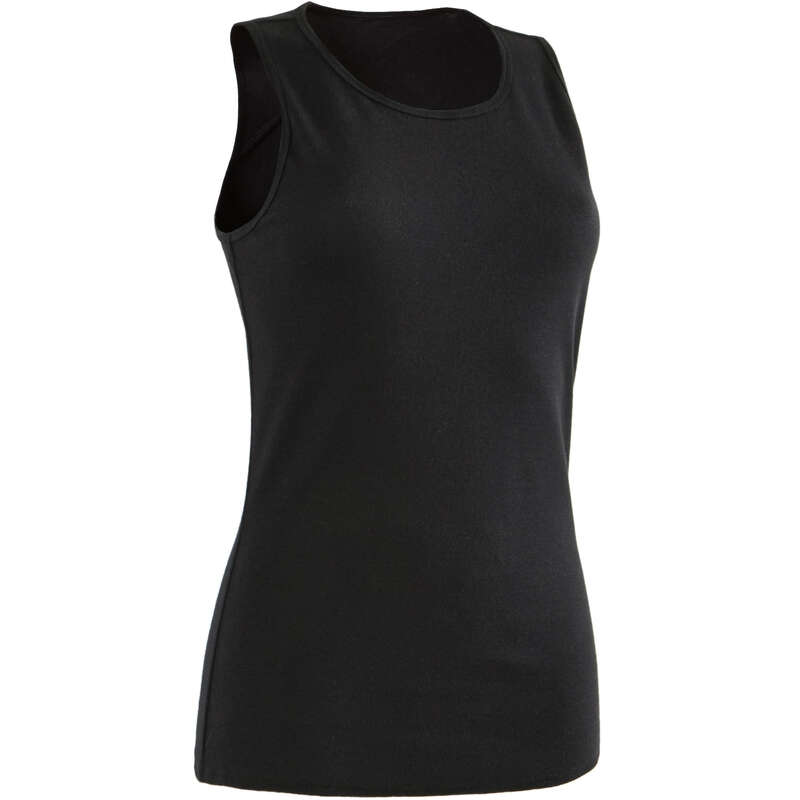 WOMAN T SHIRT LEGGING SHORT Pilates - 500 Gym Tank Top - Black DOMYOS - Pilates Clothes