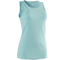 Débardeur 500 Pilates Gym douce femme bleu clair