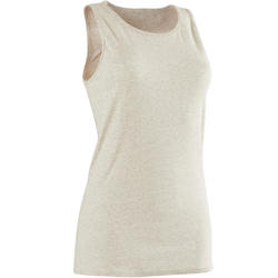 Débardeur 500 Pilates Gym douce femme beige chiné