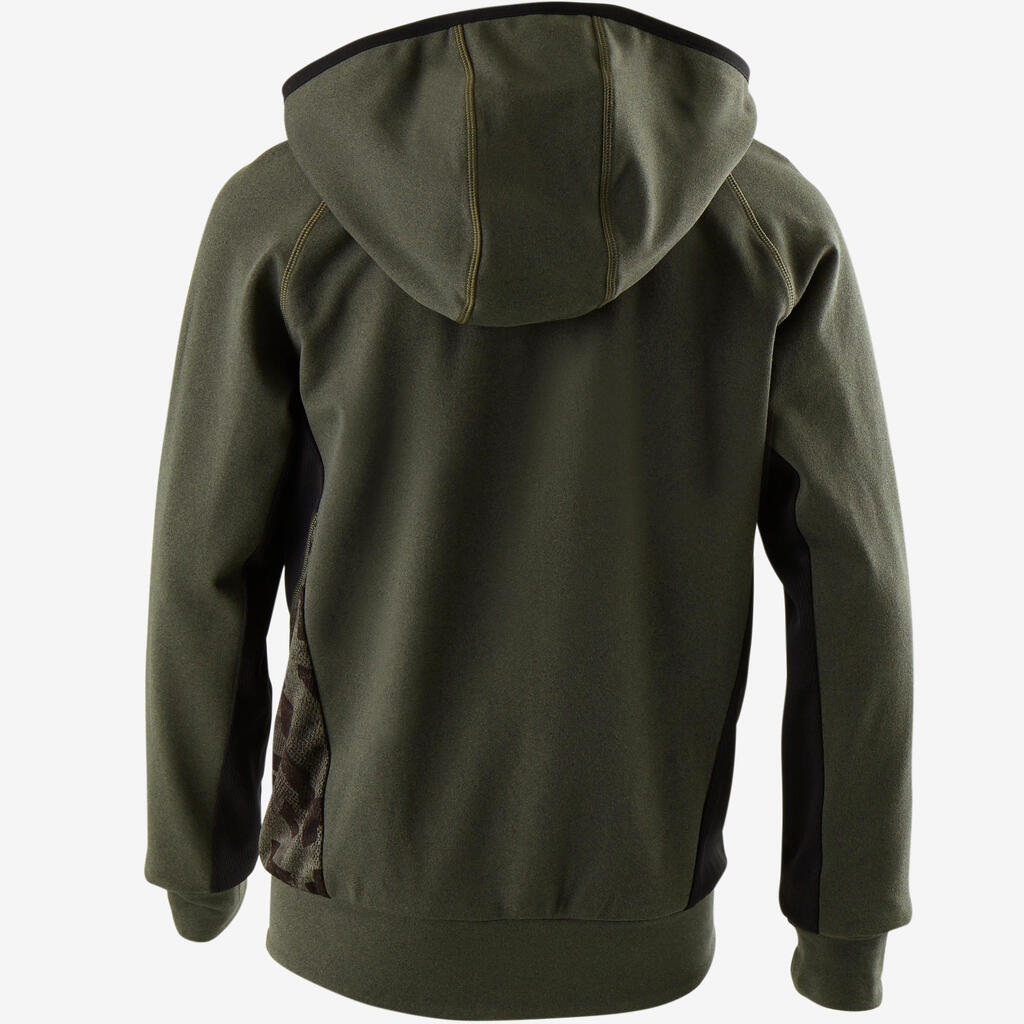 Veste capuche chaude, respirante S900 garçon GYM ENFANT kaki chiné