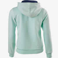 100 Girls' Warm Hooded Gym Jacket - Blue Print