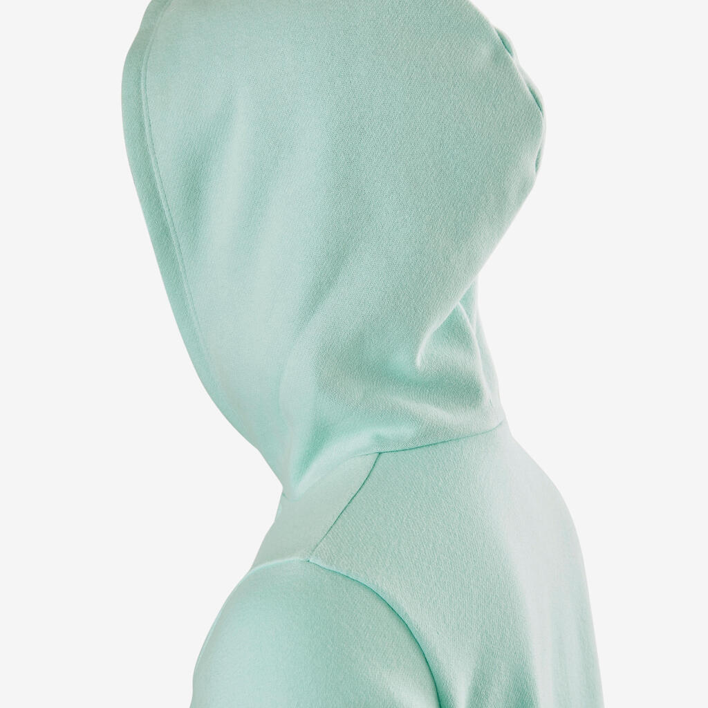 Veste capuche chaude 100 fille GYM ENFANT bleu imprimé
