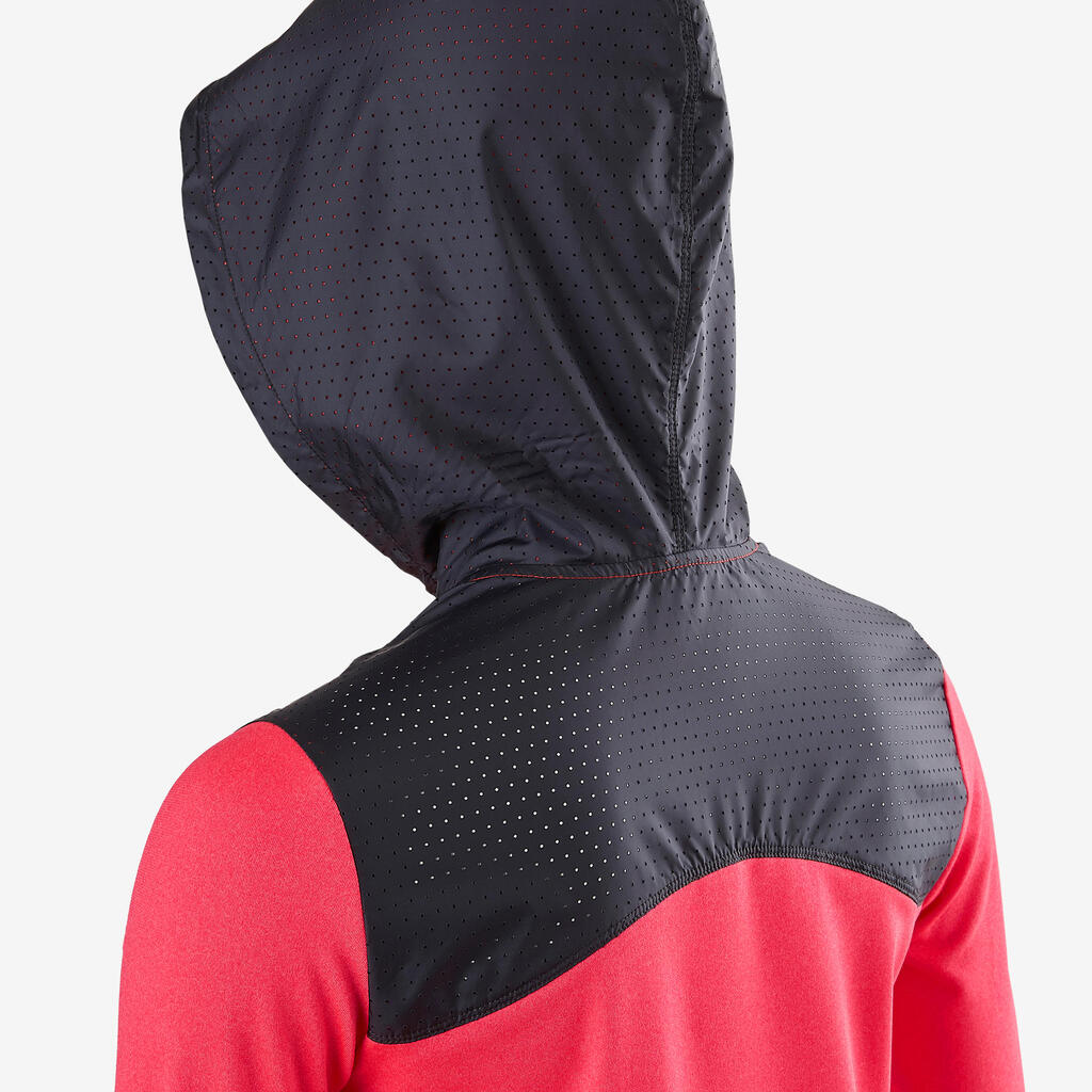 Veste capuche chaude, respirante S900 fille GYM ENFANT gris chiné foncé