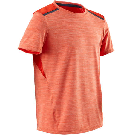 T-Shirt synthétique respirant manches courtes S500 garçon GYM ENFANT orange