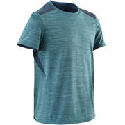 S500 Boys' Breathable Synthetic Half-Sleeved Gym T-Shirt - Light Blue