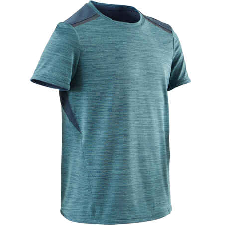 T-Shirt synthétique respirant manches courtes S500 garçon GYM ENFANT bleu clair