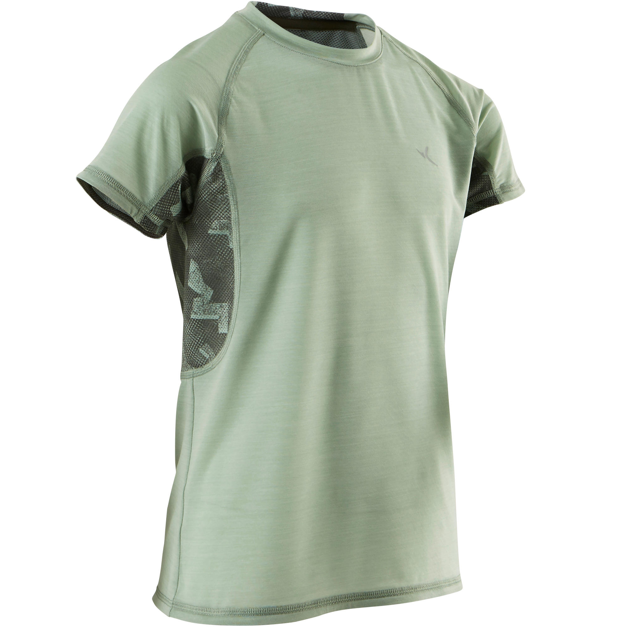 Domyos T Shirt Korte Mouwen Ademend S900 Jongens Gym Kinderen Lichtkaki domyos kopen in de aanbieding