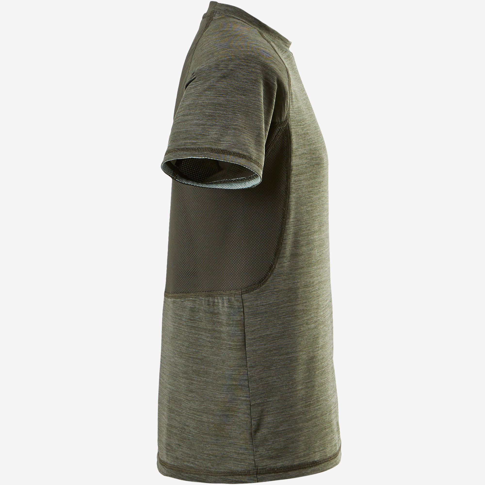DOMYOS Chlapčenské tričko S900 s krátkym rukávom na cvičenie priedušné kaki 14-15 r (161-172 cm) · záber 3
