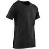 500 Boys' Breathable Cotton Short-Sleeved Gym T-Shirt - Black