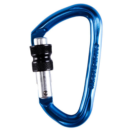 CLIMBING AND MOUNTAINEERING SCREWGATE KARABINER ROCKY BLUE