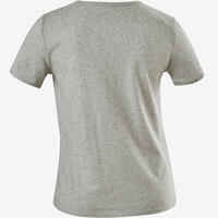 Girls' Short-Sleeved Gym T-Shirt 100 - Mottled Mid Grey Print