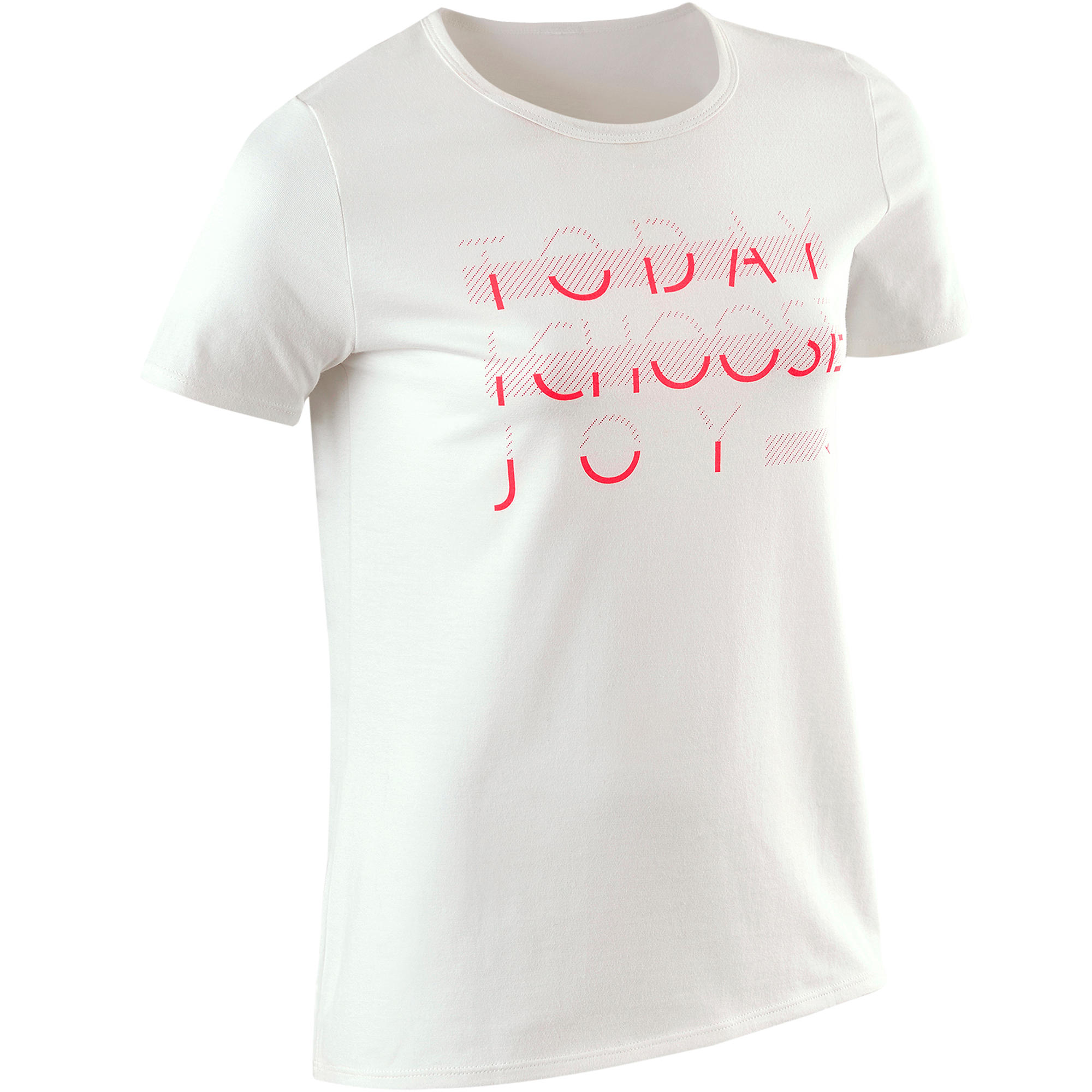100 Girls Short Sleeved Gym T Shirt White Print