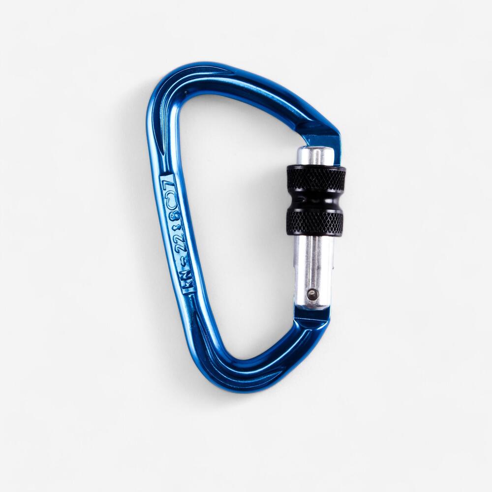 SIMOND ROCKY D-SHAPED SCREWGATE CARABINER - BLUE