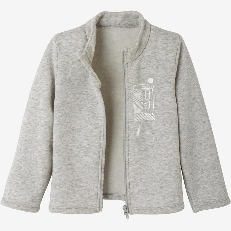 Trening Warm Y Zip 100 Baby Gym Gri Copii Domyos By Decathlon