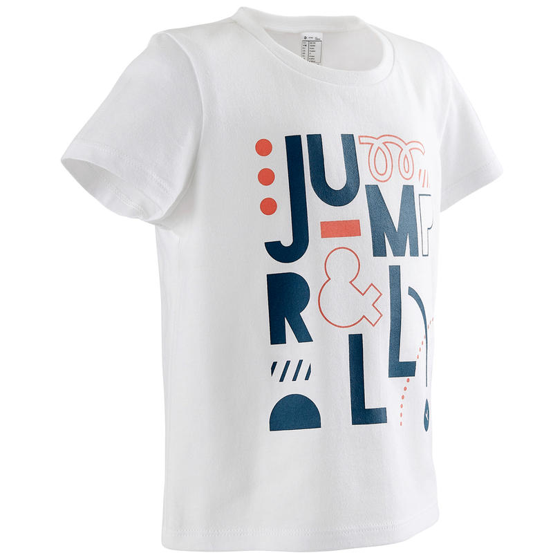T-shirt manches courtes 100 lotx2 Blanc/Bleu