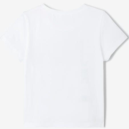 T-shirt manches courtes 100 lotx2 Blanc/Bleu