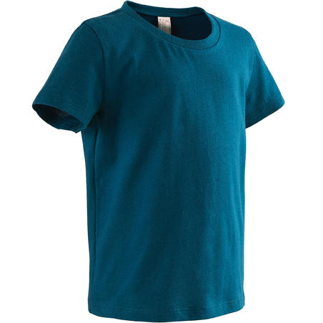 T-shirt manches courtes 100 lotx2 Blanc/Bleu