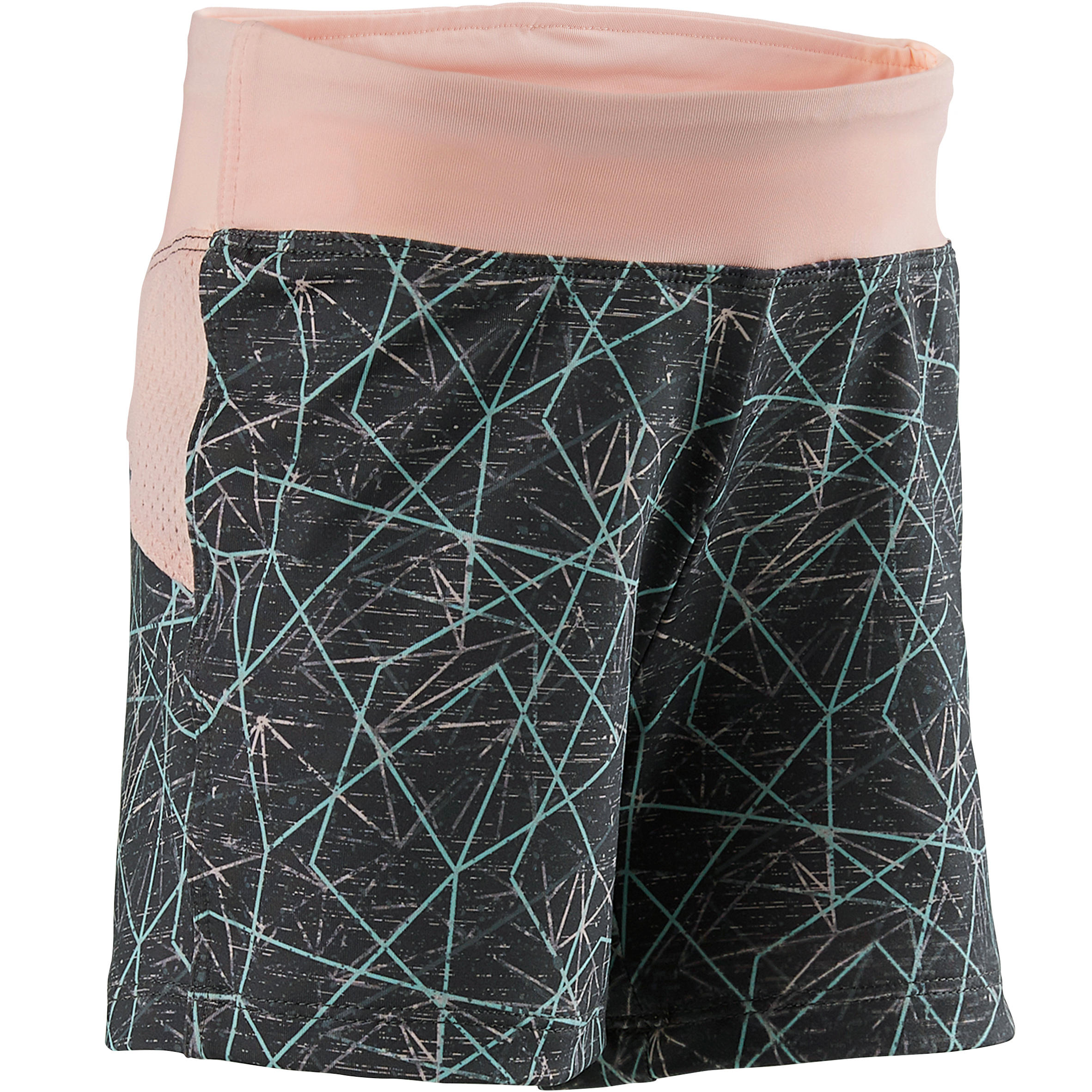 DOMYOS S500 Baby Gym Shorty - Grey/Pink
