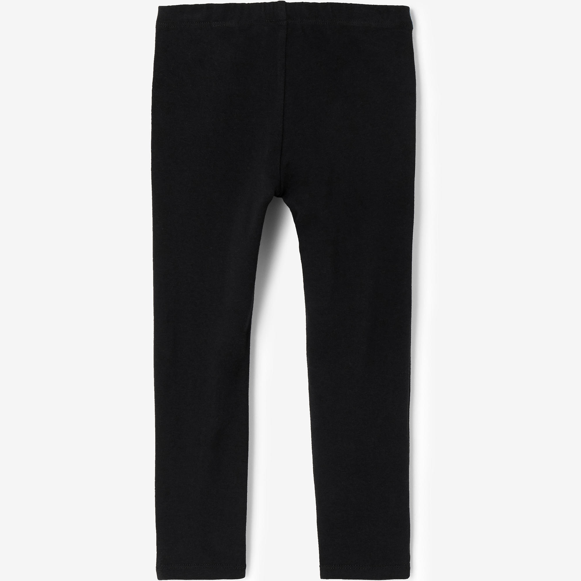 DOMYOS Legíny 100 na cvičenie pre najmenších čierne 4-5 r (103-112 cm) · záber 3