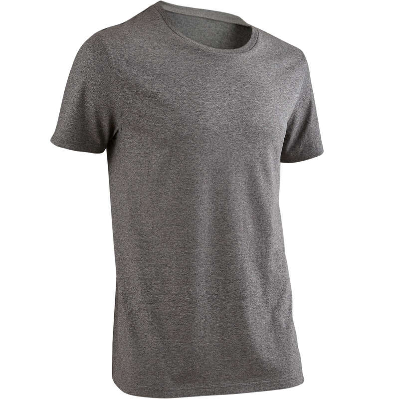 MAN GYM, PILATES APPAREL Clothing - Gym T-Shirt 100 - Grey DOMYOS - Tops