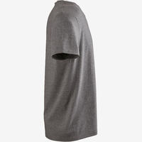 טי-שירט 100 Sportee 100% כותנה לפילאטיס והתעמלות עדינה - אפור מנומר