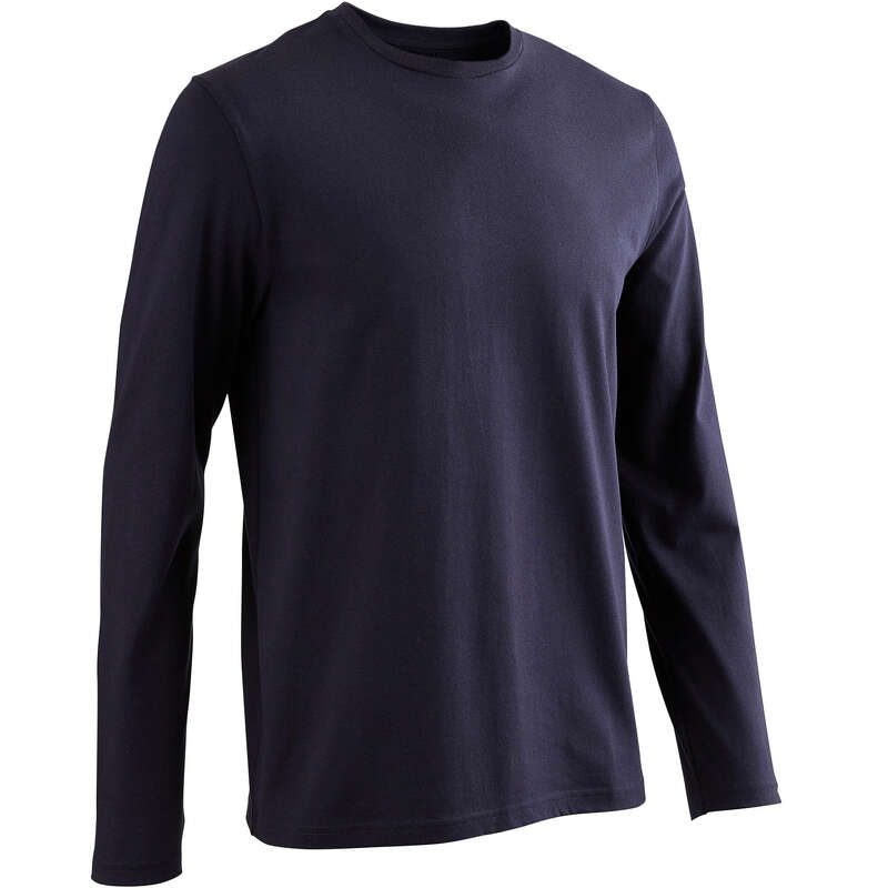 MAN GYM, PILATES APPAREL Clothing - Men's Long-Sleeved Gym T-Shirt DOMYOS - Tops