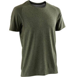 Men's Regular-Fit Pilates & Gentle Gym Sport T-Shirt 520 - Mottled Khaki