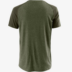 Men's Regular-Fit Pilates & Gentle Gym Sport T-Shirt 520 - Mottled Khaki