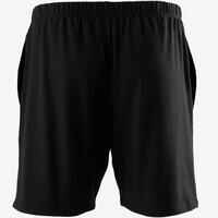 Men's Short Straight-Cut Cotton Fitness Shorts 100 With Key Pocket - Black
