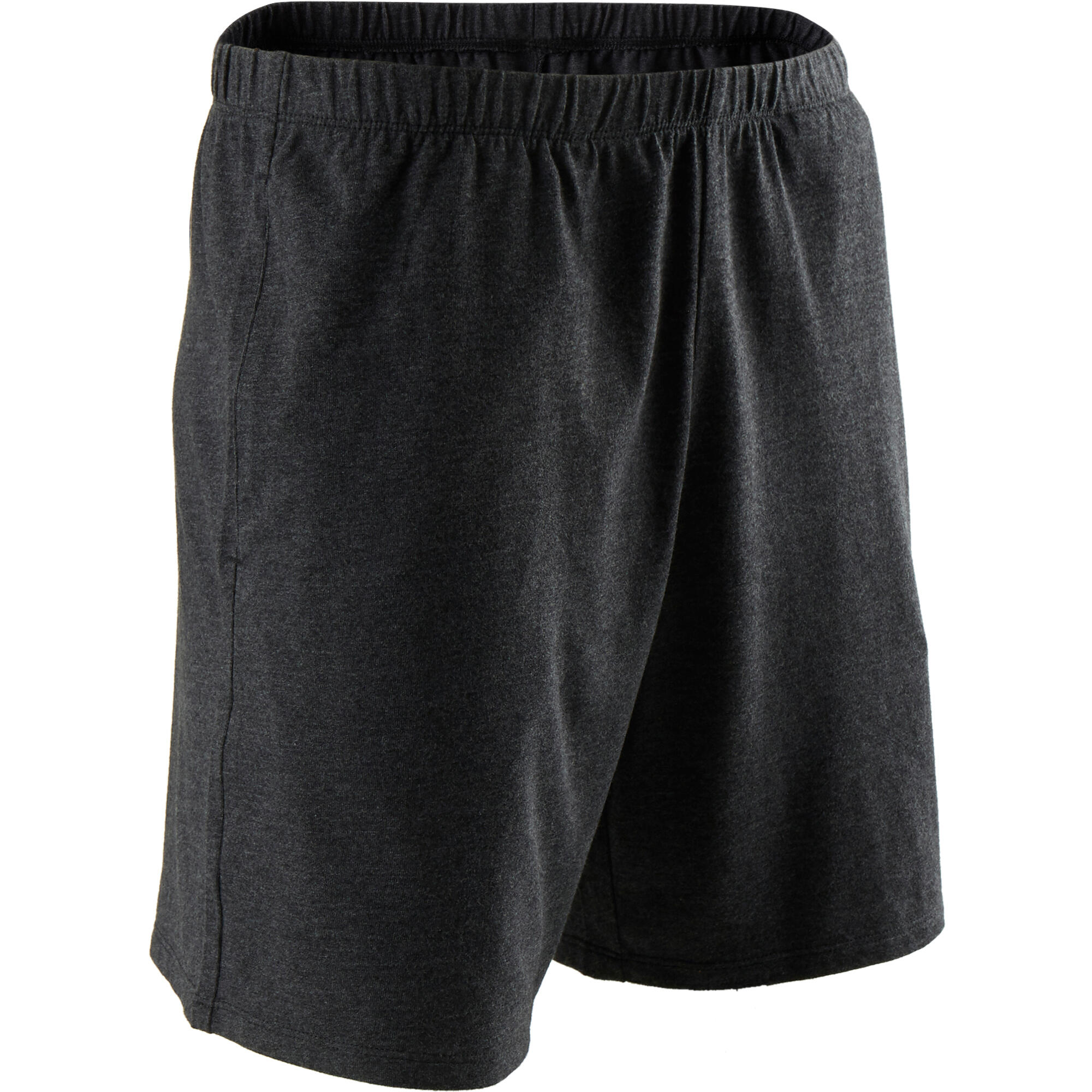 Pantalon scurt regular 100 Fitness bumbac gri închis bărbați decathlon.ro imagine noua