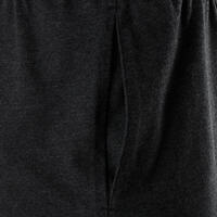 Tamnosivi muški pamučni šorts za fitnes ravnog kroja sa džepom za ključeve 100