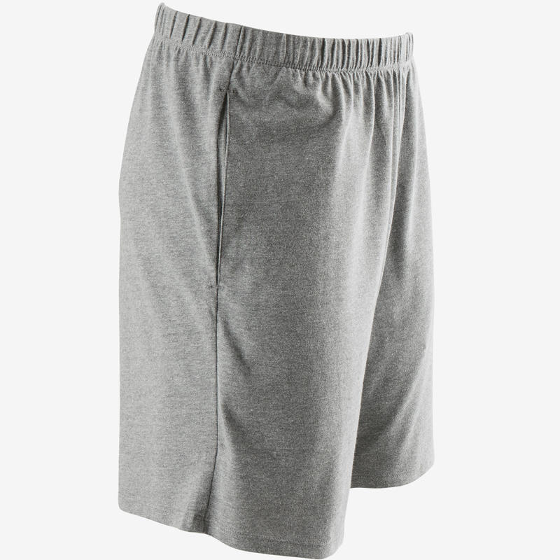 Short de sport homme court en coton gris