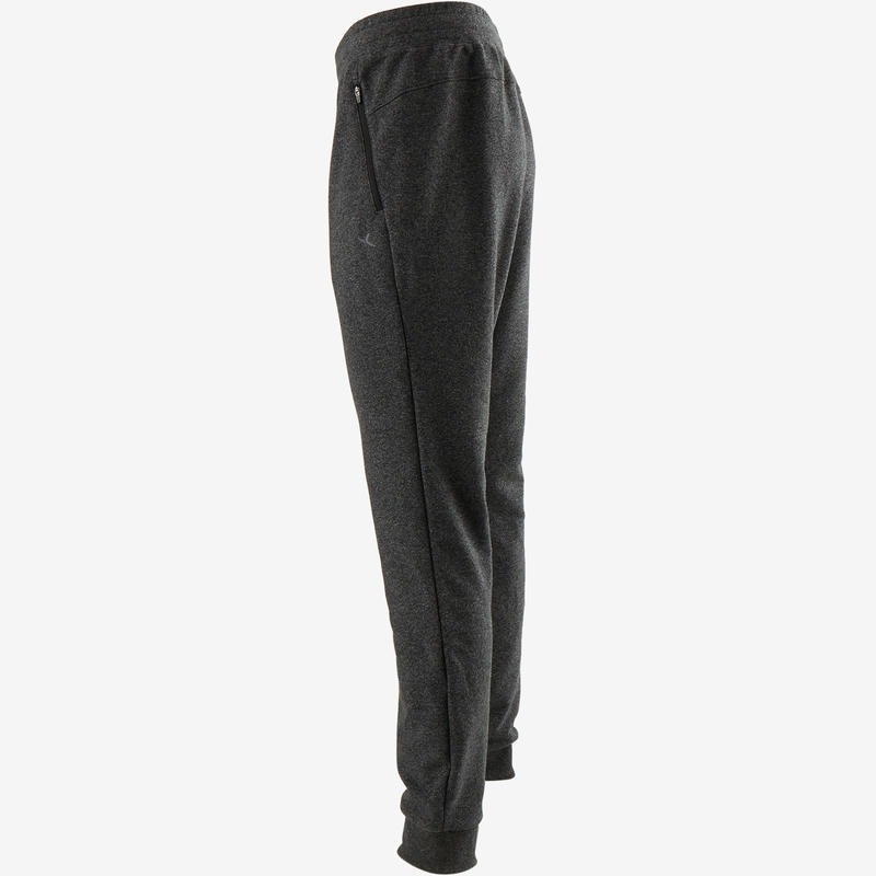 Erkek Koyu Gri Esofman Alti Gym 500 Slim Domyos By Decathlon