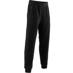 Pantalones Anchos chándal fitness Regular 500 Hombre Negro
